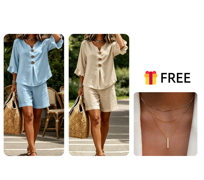 ✨Women's Casual Cotton Two-Piece Outfit